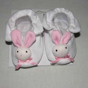 Waddlers Rabbit Face Girls’ Booties New/0-6 Mos.
